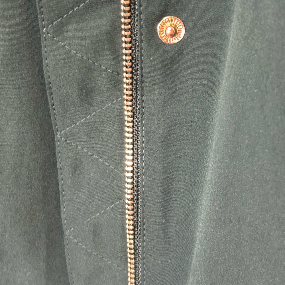 LOFT Dark Green Hooded Jacket with Gold Accents - Picture 10 of 12